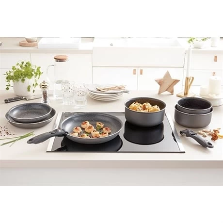 Set 3 Poêles Anti-adhésives Effet Pierre Et Manche Amovible 3 Set 3 Poêles Anti-adhésives Effet Pierre Et Manche Amovible – Image 3