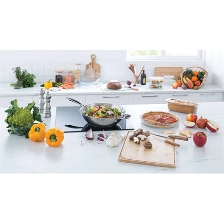 Lot Wok Tout Inox Et Couvercle Verre 30 Cm Excell'Inox 2 Lot Wok Tout Inox Et Couvercle Verre 30 Cm Excell'Inox – Image 2