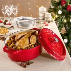 Cocotte En Fonte Ovale 33 Cm 6 L Rouge 6 Cocotte En Fonte Ovale 33 Cm 6 L Rouge -Produits De Cuisine 213222 2 9 Cocotte en fonte ovale 33 cm 6 L rouge Mathon