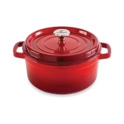 Cocotte En Fonte Ronde 24 Cm 3,7 L Rouge