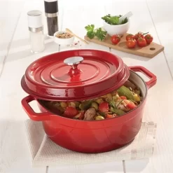Cocotte En Fonte Ronde 24 Cm 3,7 L Rouge 5 Cocotte En Fonte Ronde 24 Cm 3,7 L Rouge -Produits De Cuisine 213286 2 2 Cocotte en fonte ronde 24 cm 3 7 L rouge Mathon