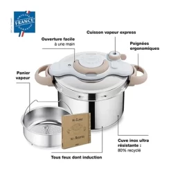 Cocotte-minute® Clipsominut Eco Respect 7,5 L Natural -Produits De Cuisine 273091 2 1 Cocotte minute clipsominut eco respect 7 5 L natural Seb