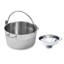 Lot Bassine à Confiture Inox 30 Cm Et Entonnoir 14 Cm