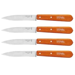 Opinel Set 4 Couteaux Office Lames Lisses Inox 10 Cm Coloris Mandarine