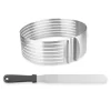 Set Couteau à Génoise Spatule à Glaçage Et Cercle à Trancher Extensible Inox