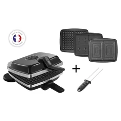 Gaufrier électrique Super 2 Antiadhésif 3 Plaques (gaufres, Gaufrettes Et Croque-monsieur)